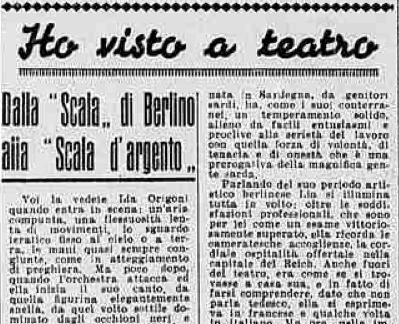 Stampa Sera: dalla "Scala" di Berlino alla "Scala d'Argento"